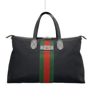 Gucci Boston Bag Sherry Black Red Green Leather X